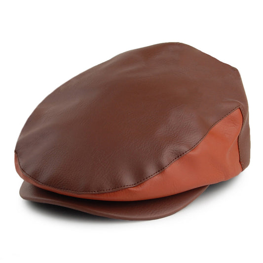 Casquette Plate Hooligan en Faux Cuir marron BRIXTON