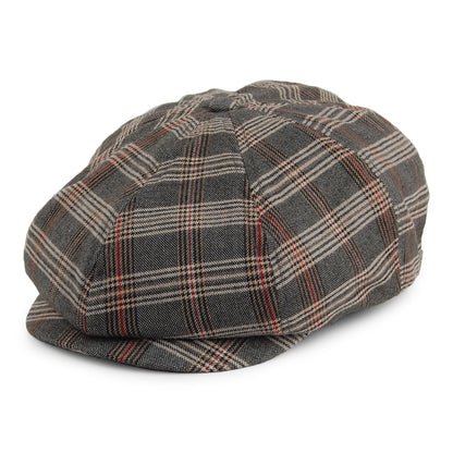 Casquette Gavroche à Carreaux Brood gris-beige sable BRIXTON