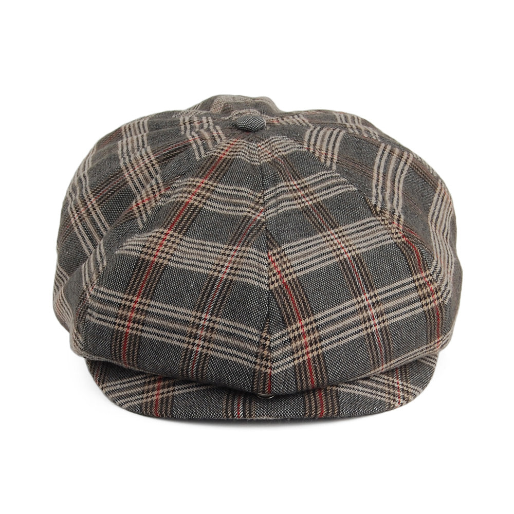 Casquette Gavroche à Carreaux Brood gris-beige sable BRIXTON