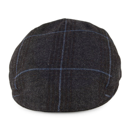 Casquette Plate en Tweed Saxon Kinloch charbon-bleu OLNEY