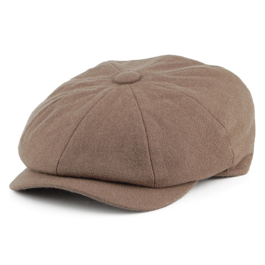 Casquette Gavroche en Satin de Laine Joshua Ellis beige sable clair CHRISTYS