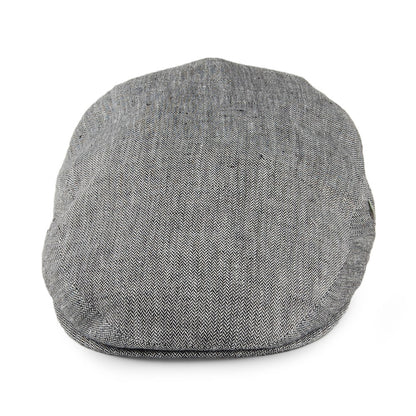 Casquette Plate en Lin à Petits Chevrons noir CITY SPORT