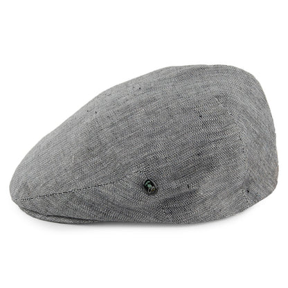 Casquette Plate en Lin à Petits Chevrons noir CITY SPORT