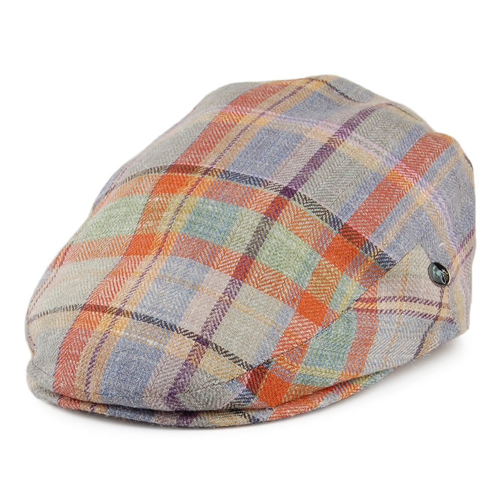 Casquette Plate Soie et Lin à Carreaux Pastel multicolore CITY SPORT