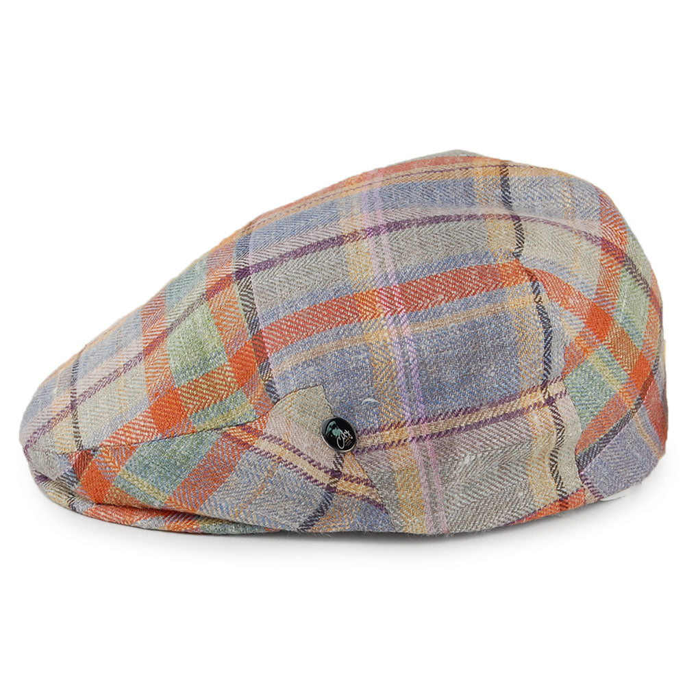 Casquette Plate Soie et Lin à Carreaux Pastel multicolore CITY SPORT