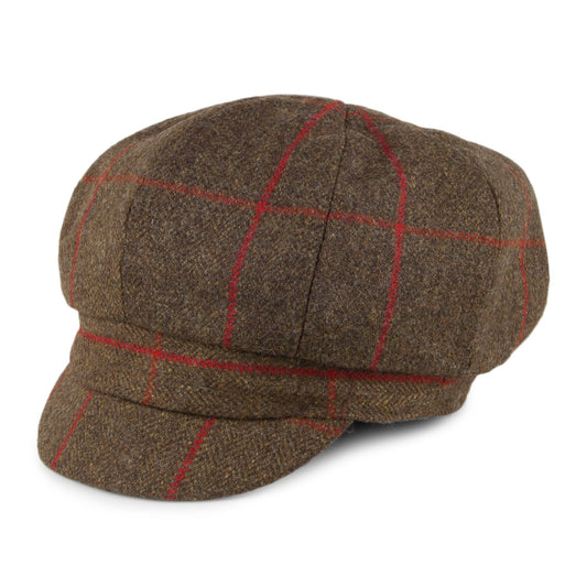 Casquette Gavroche Chloe marron-rouge JANE ANNE DESIGNS