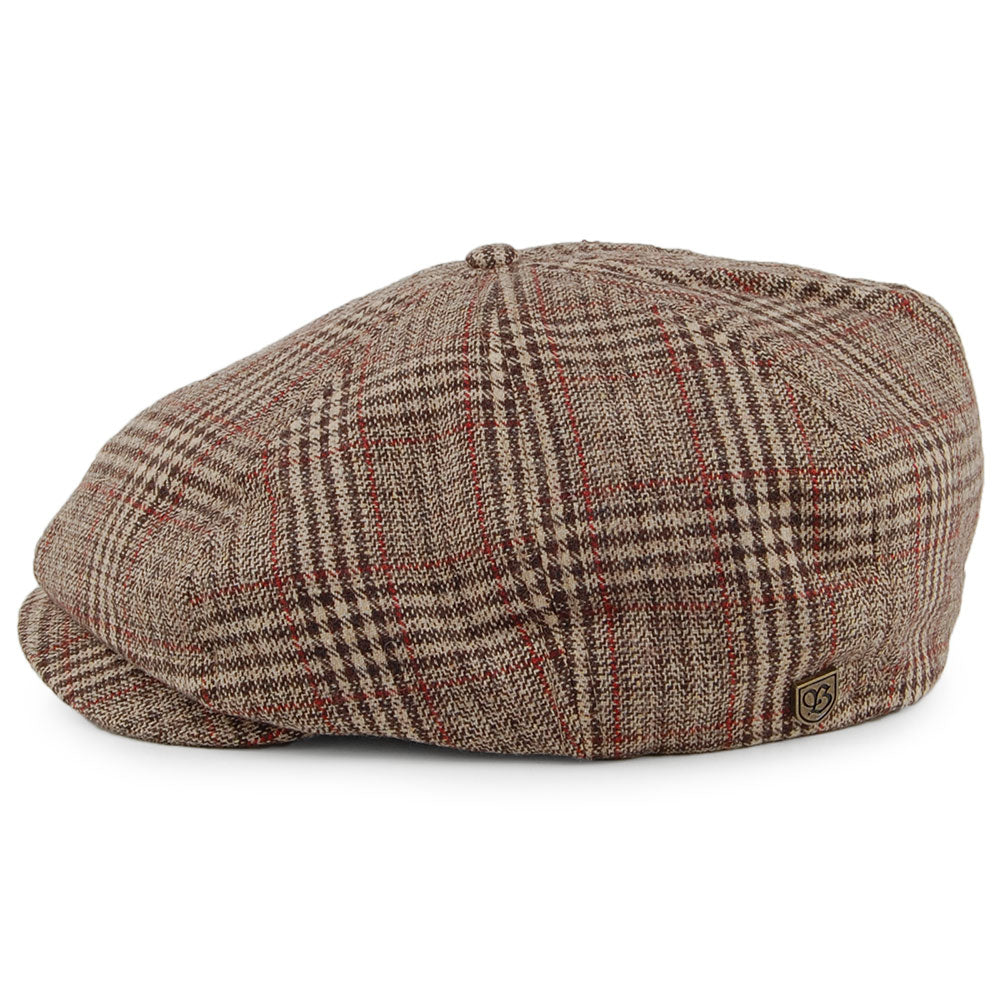 Casquette Gavroche à Carreaux Brood II khaki-marron BRIXTON