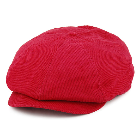 Casquette Gavroche en Velours Brood rouge cerise BRIXTON