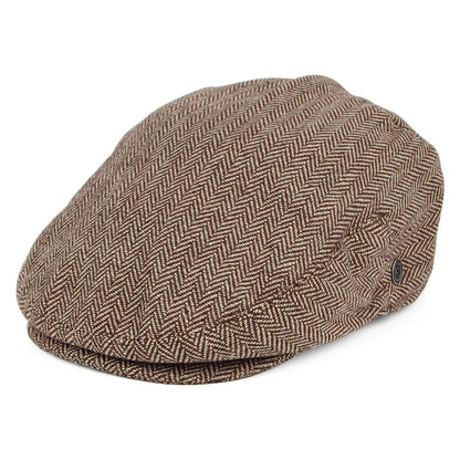 Casquette Plate à Chevrons marron foncé JAXON & JAMES