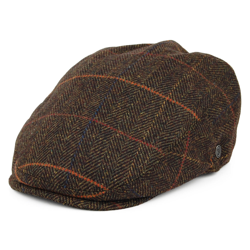 Casquette Plate à Carreaux Glasgow olive JAXON & JAMES