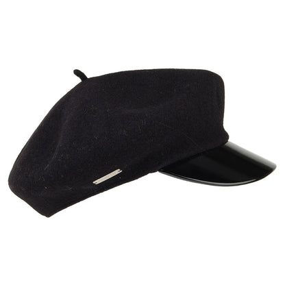 Casquette Gavroche en Laine noir SEEBERGER