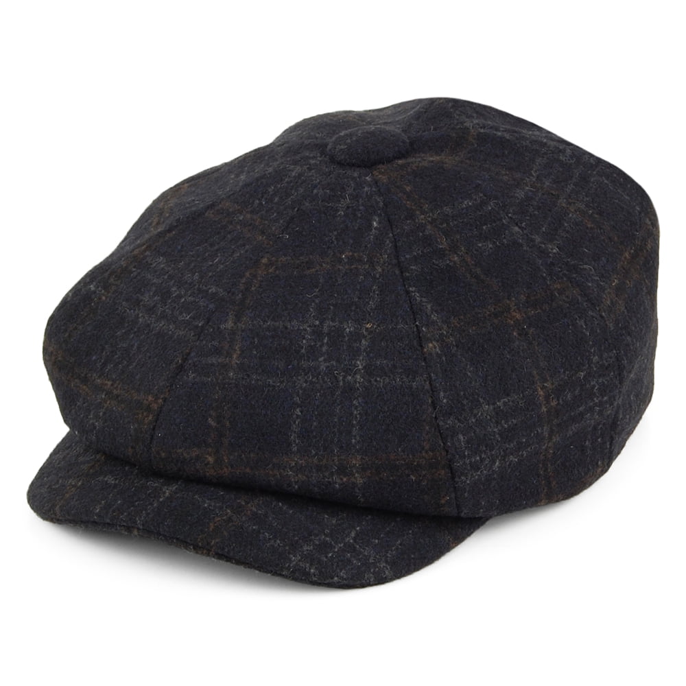 Casquette Gavroche à Carreaux Deanscroft bleu marine JOULES
