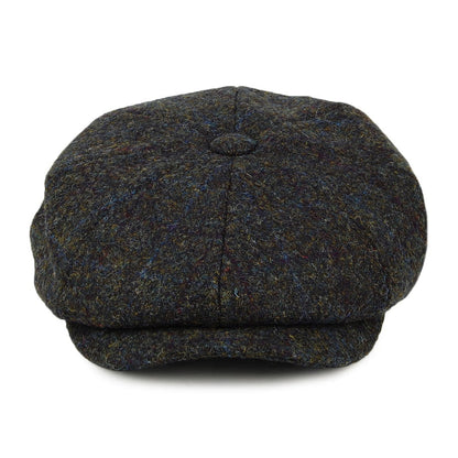 Casquette Gavroche en HARRIS TWEED à Chevrons Carloway mousse-bleu FAILSWORTH