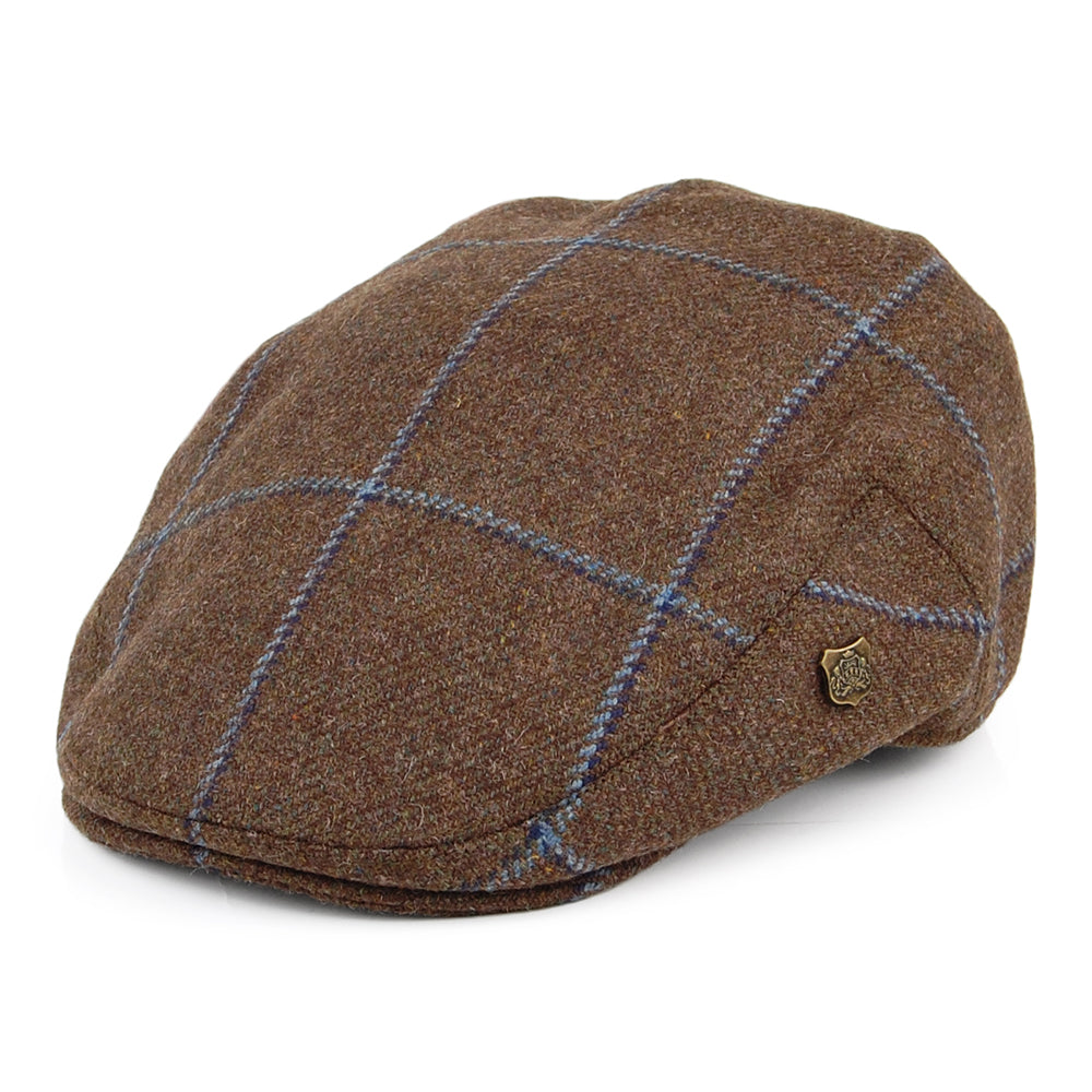 Casquette Plate Hydrofuge à Carreaux Gamekeeper tourbe-bleu FAILSWORTH