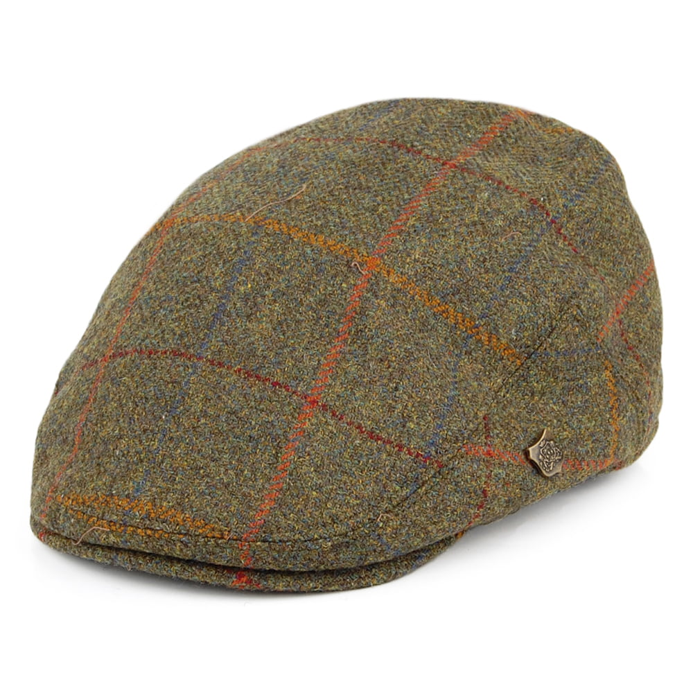 Casquette Plate Hydrofuge à Carreaux Gamekeeper olive et mix de couleurs FAILSWORTH