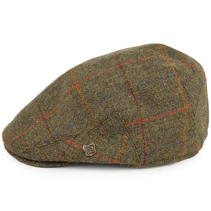 Casquette Plate Hydrofuge à Carreaux Gamekeeper olive et mix de couleurs FAILSWORTH