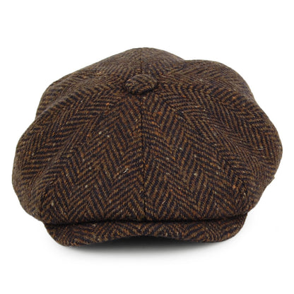 Casquette Gavroche en Tweed du Donegal à Chevrons Malmo marron FAILSWORTH