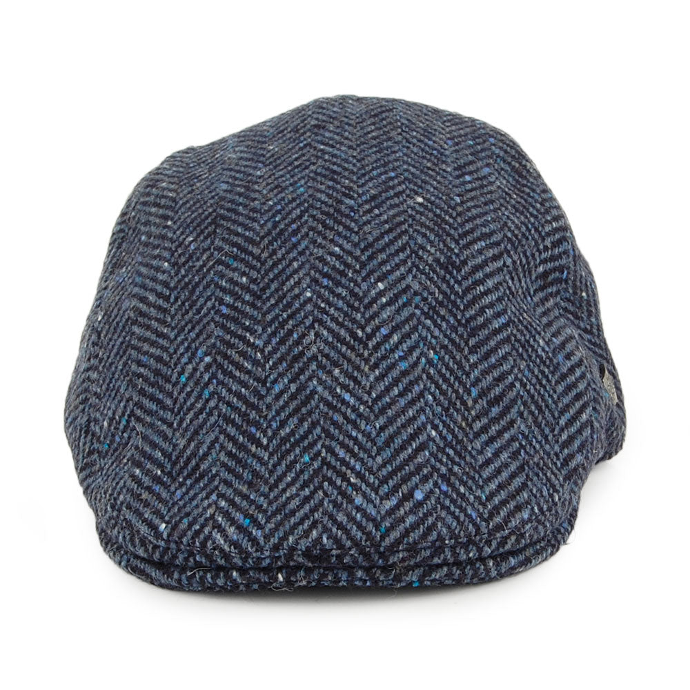 Casquette Plate en Tweed du Donegal à Chevrons Stockholm bleu-multi FAILSWORTH