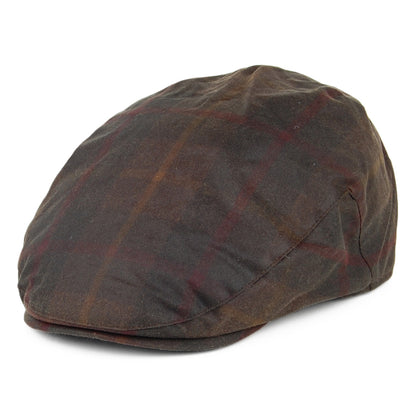 Casquette Plate en Coton Ciré à Carreaux mélange de marrons FAILSWORTH
