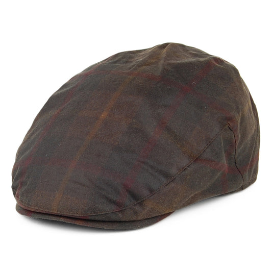 Casquette Plate en Coton Ciré à Carreaux mélange de marrons FAILSWORTH