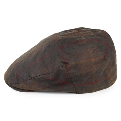 Casquette Plate en Coton Ciré à Carreaux mélange de marrons FAILSWORTH