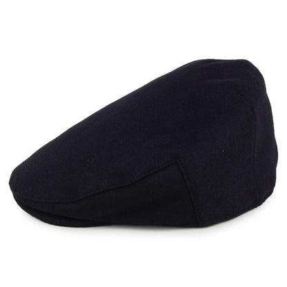 Casquette Plate en Laine Melton Balmoral bleu marine CHRISTYS