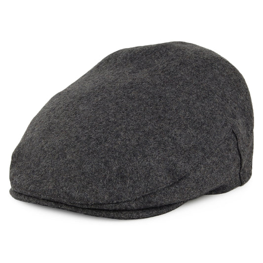 Casquette Plate en Laine Melton Balmoral gris CHRISTYS