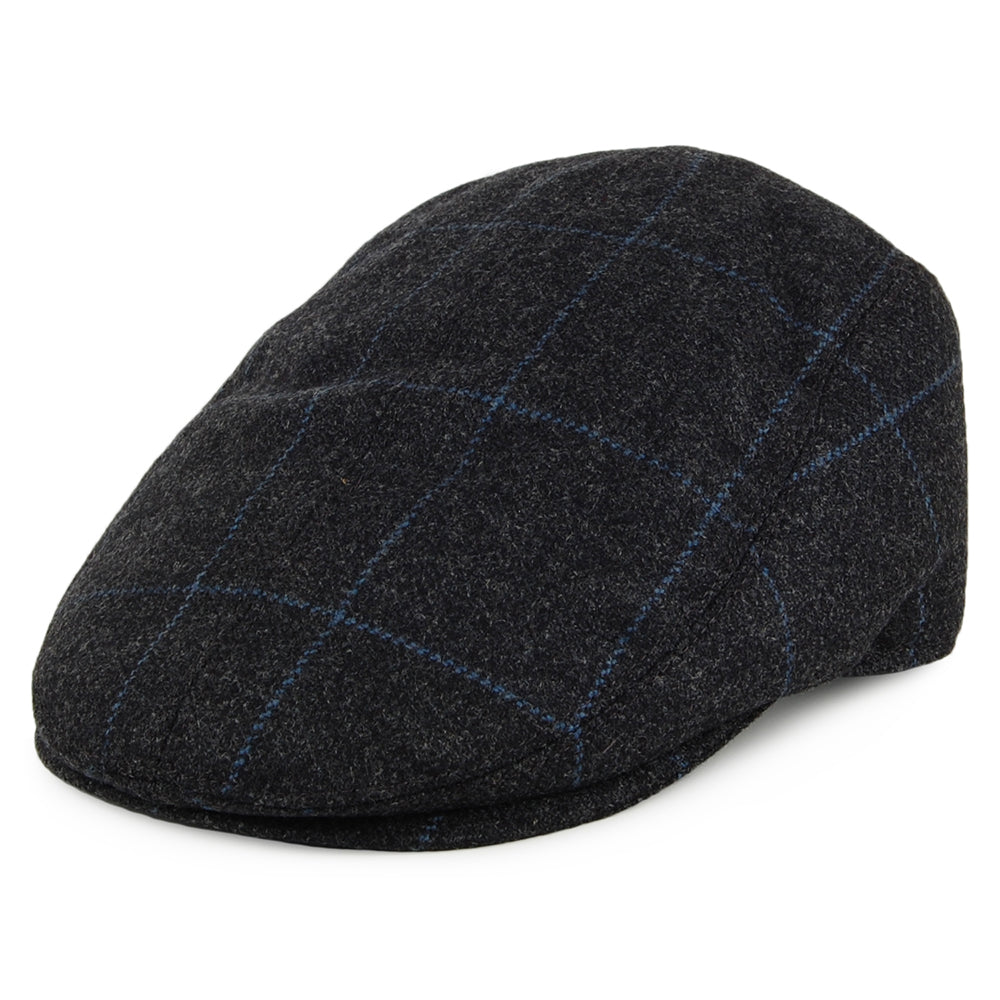 Casquette Plate à Carreaux Ascot gris-bleu CHRISTYS