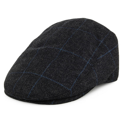 Casquette Plate à Carreaux Ascot gris-bleu CHRISTYS