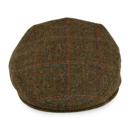 Casquette Plate en Laine Vierge Anglaise à Carreaux sauge CITY SPORT