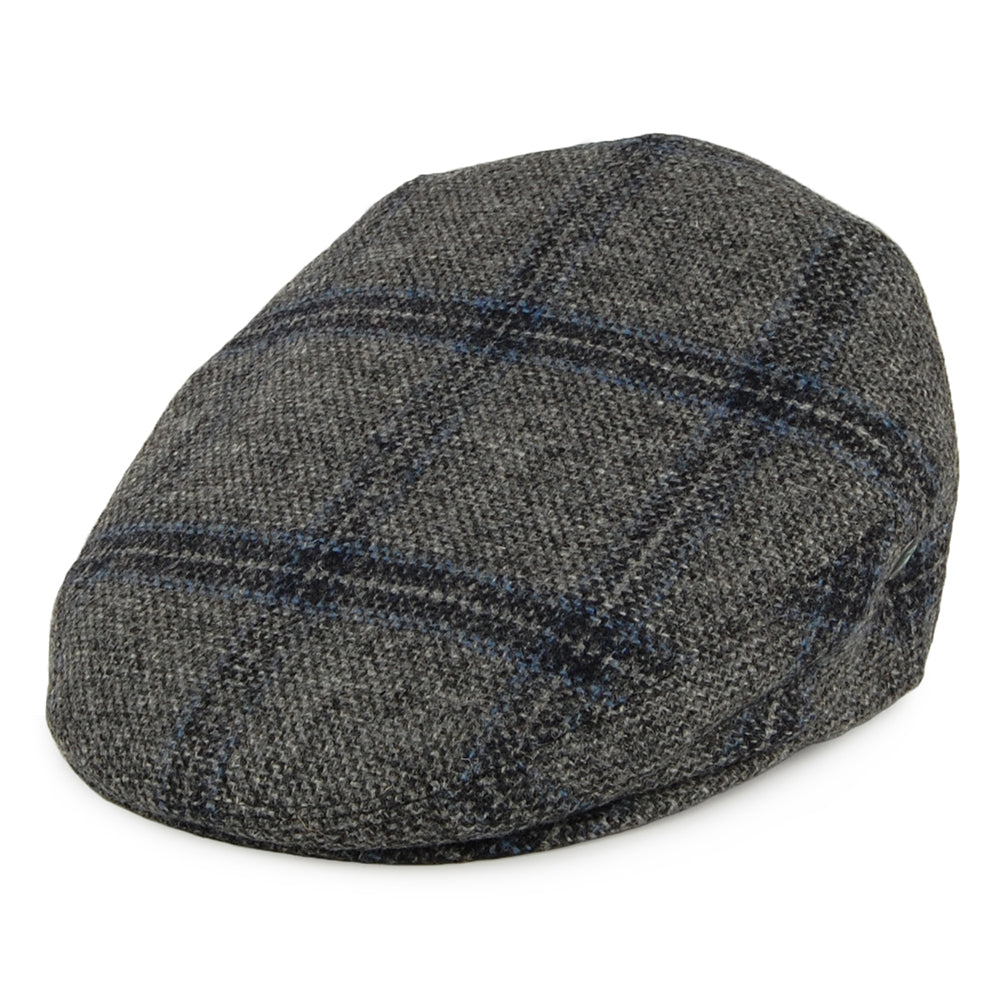 Casquette Plate en Laine Vierge Anglaise à Carreaux gris CITY SPORT