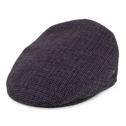 Casquette Plate en Laine Vierge à Micro Carreaux bleu-bordeaux CITY SPORT