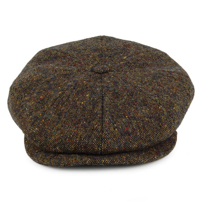 Casquette Gavroche en Tweed du Donegal olive et mix de couleurs CITY SPORT