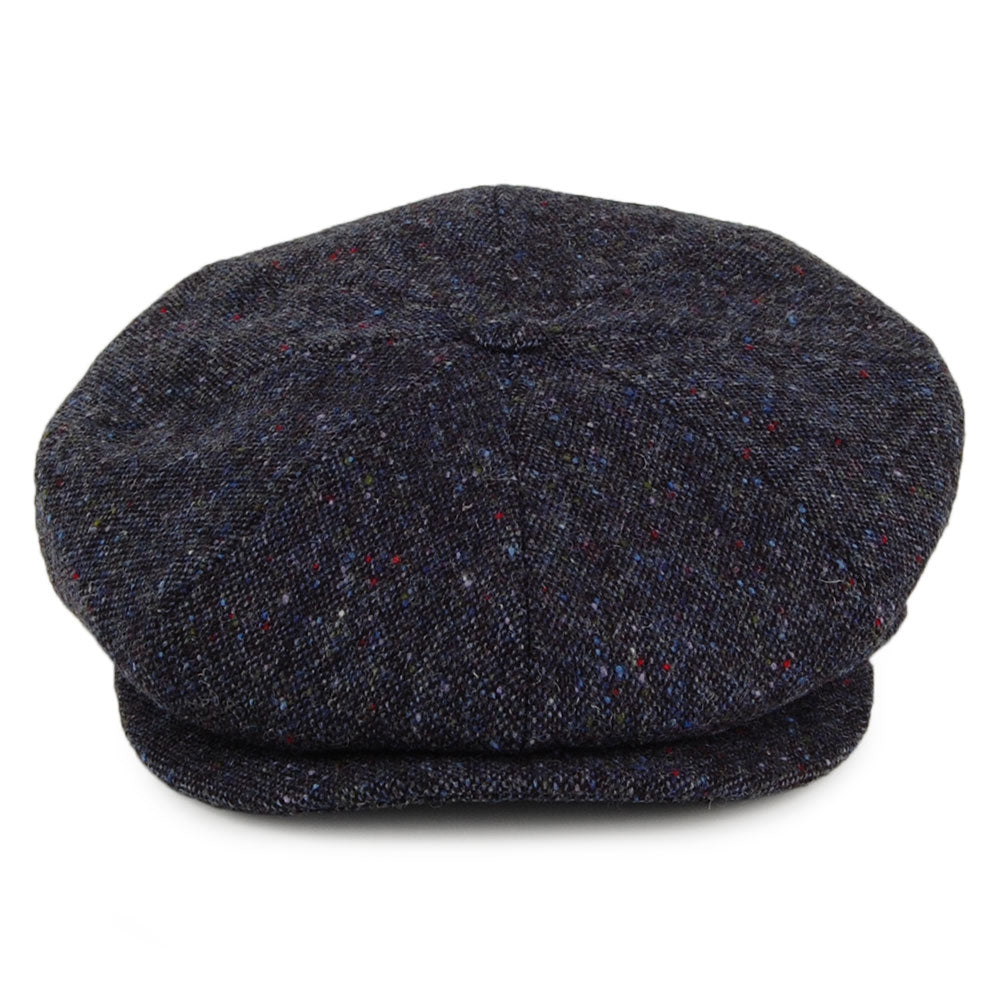 Casquette Gavroche en Tweed du Donegal bleu marine et mix de couleurs CITY SPORT
