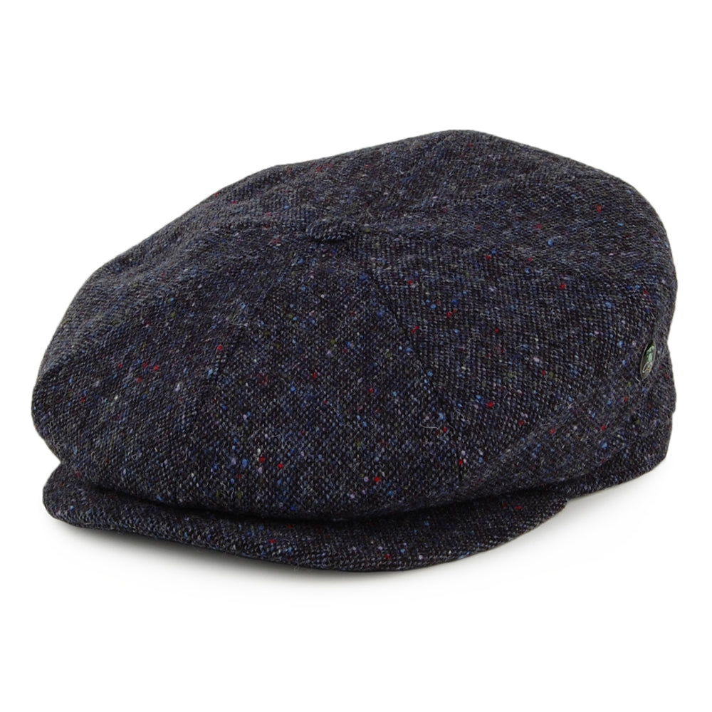 Casquette Gavroche en Tweed du Donegal bleu marine et mix de couleurs CITY SPORT