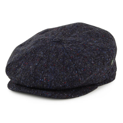 Casquette Gavroche en Tweed du Donegal bleu marine et mix de couleurs CITY SPORT
