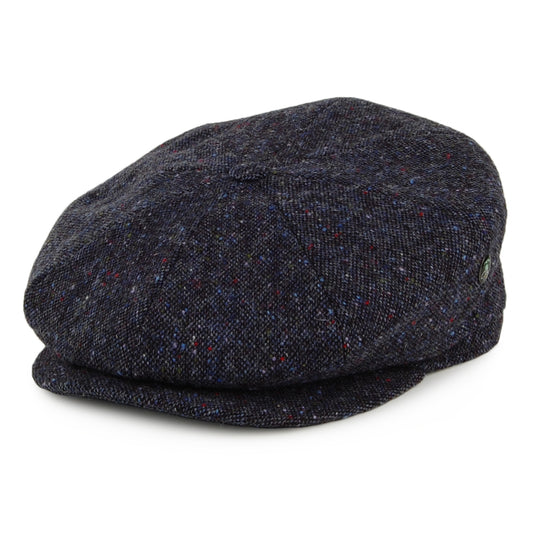 Casquette Gavroche en Tweed du Donegal bleu marine et mix de couleurs CITY SPORT