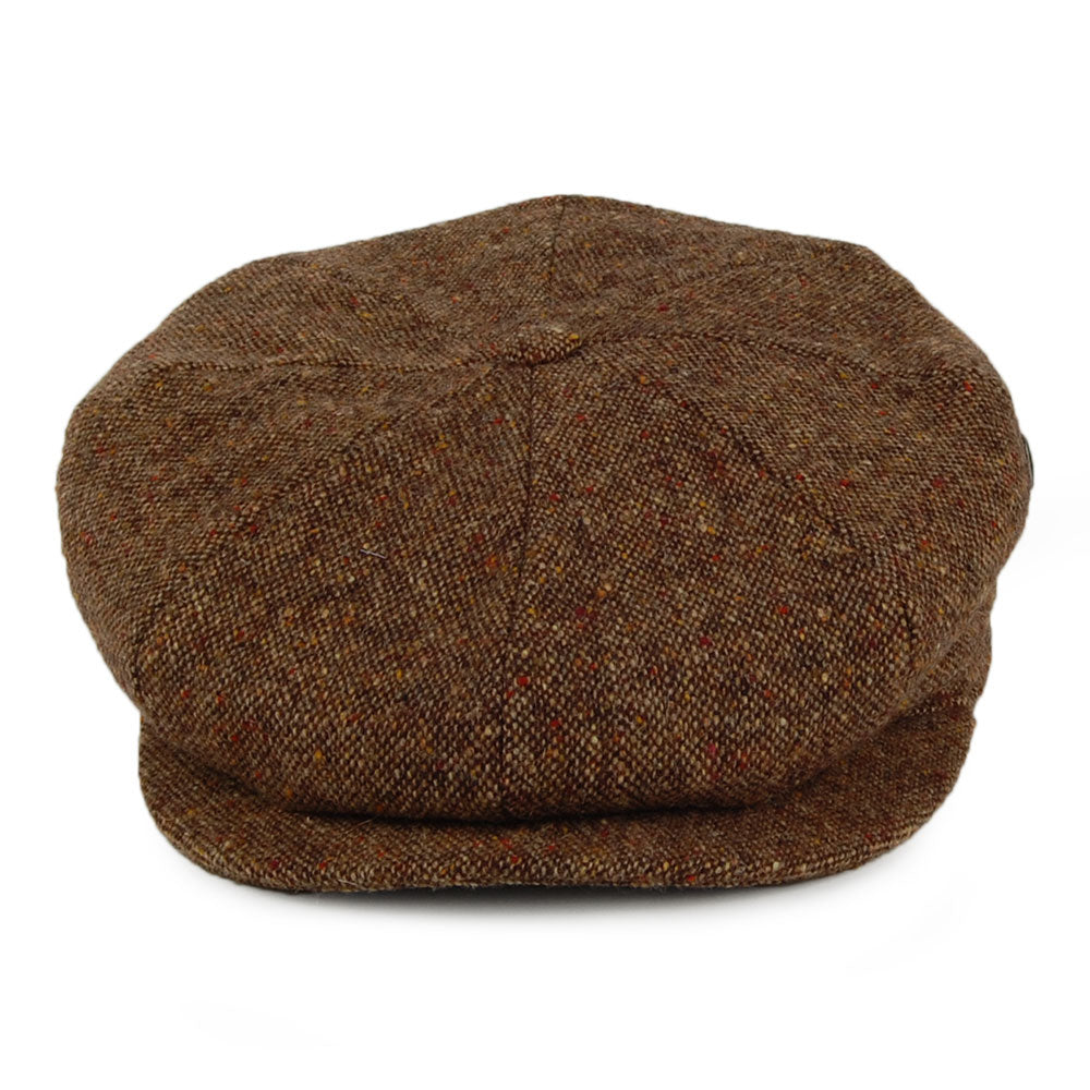 Casquette Gavroche en Tweed du Donegal mélange de marrons CITY SPORT
