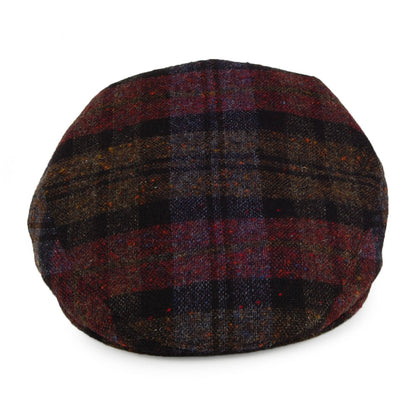 Casquette Plate en Tweed du Donegal bordeaux-noir CITY SPORT
