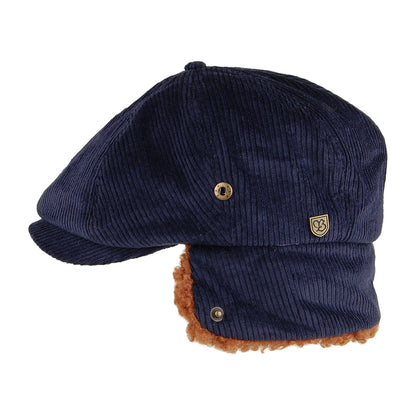 Casquette Gavroche en Velours Côtelé avec Protège-Oreilles Brood bleu marine BRIXTON
