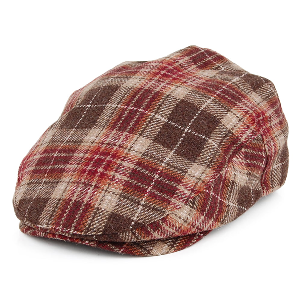Casquette Plate à Carreaux Hooligan marron-bordeaux BRIXTON