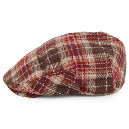 Casquette Plate à Carreaux Hooligan marron-bordeaux BRIXTON