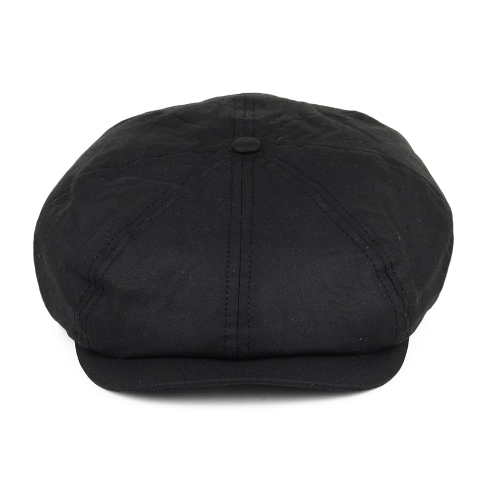 Casquette Gavroche en Coton Ciré British Millerain noir JAXON & JAMES