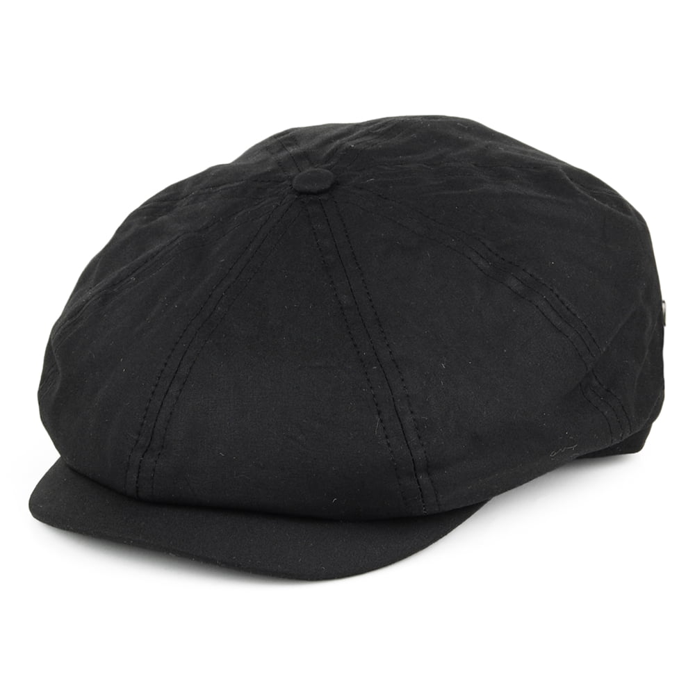 Casquette Gavroche en Coton Ciré British Millerain noir JAXON & JAMES