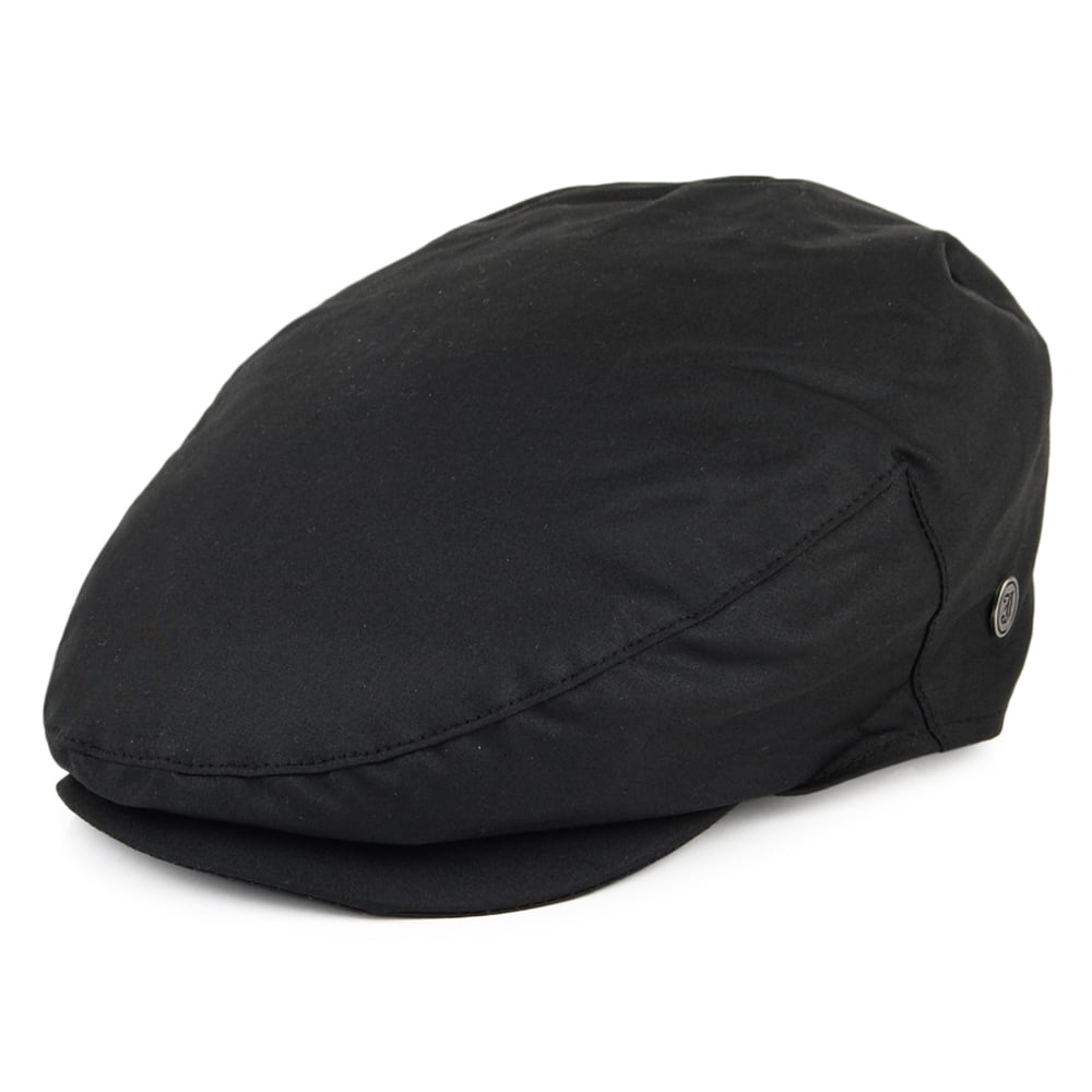 Casquette Plate en Coton Ciré British Millerain noir JAXON & JAMES