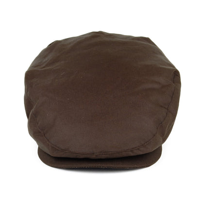 Casquette Plate en Coton Ciré British Millerain marron JAXON & JAMES