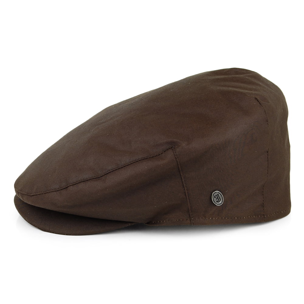 Casquette Plate en Coton Ciré British Millerain marron JAXON & JAMES