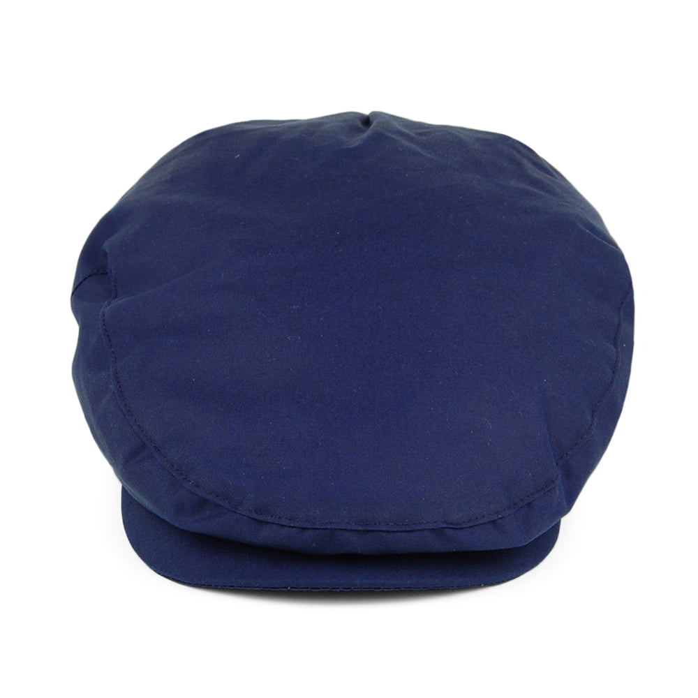 Casquette Plate en Coton Ciré British Millerain bleu marine JAXON & JAMES