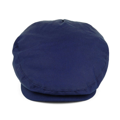 Casquette Plate en Coton Ciré British Millerain bleu marine JAXON & JAMES