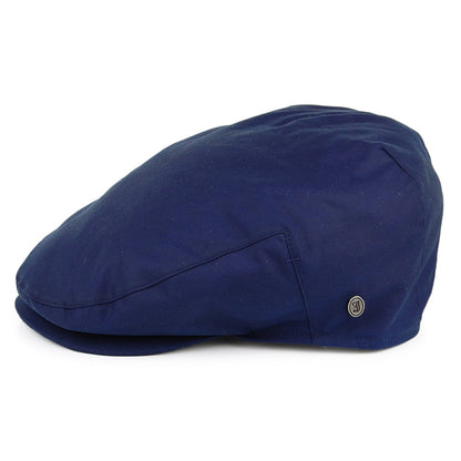 Casquette Plate en Coton Ciré British Millerain bleu marine JAXON & JAMES